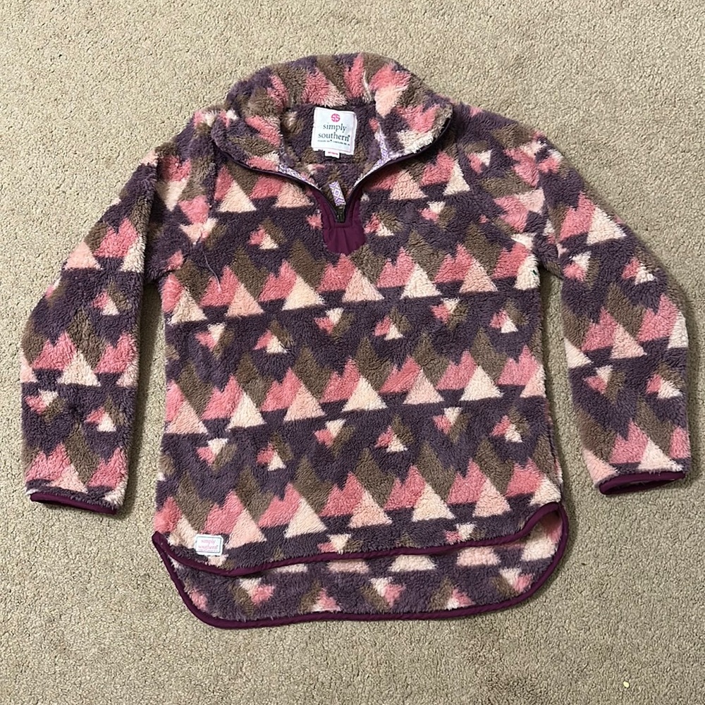 Brand New Medium Multicolor Simply Southern Sherpa Pullover